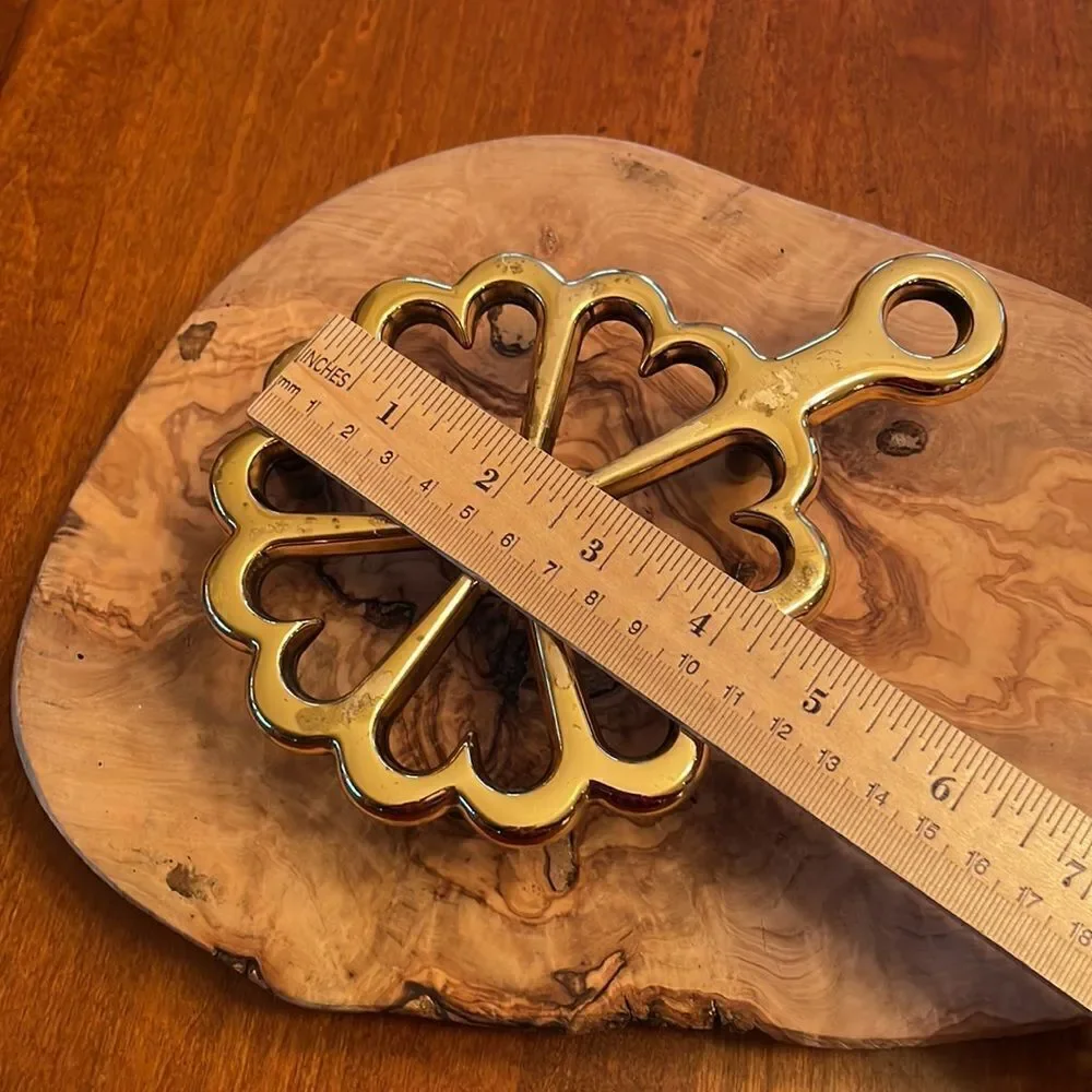 Baldwin heavy brass Circle of Hearts Trivet from the Shelburne Museum in Vermont